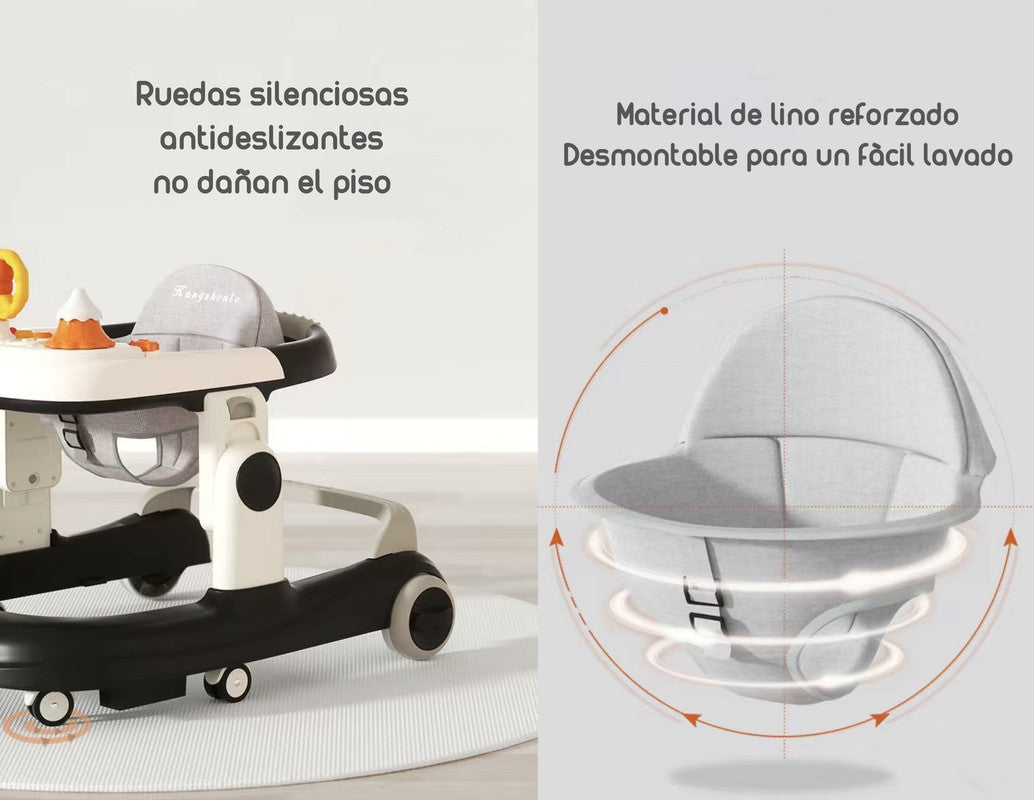 Andador Con Apoya Pies Y Más Accesorios Negro Lubabycas