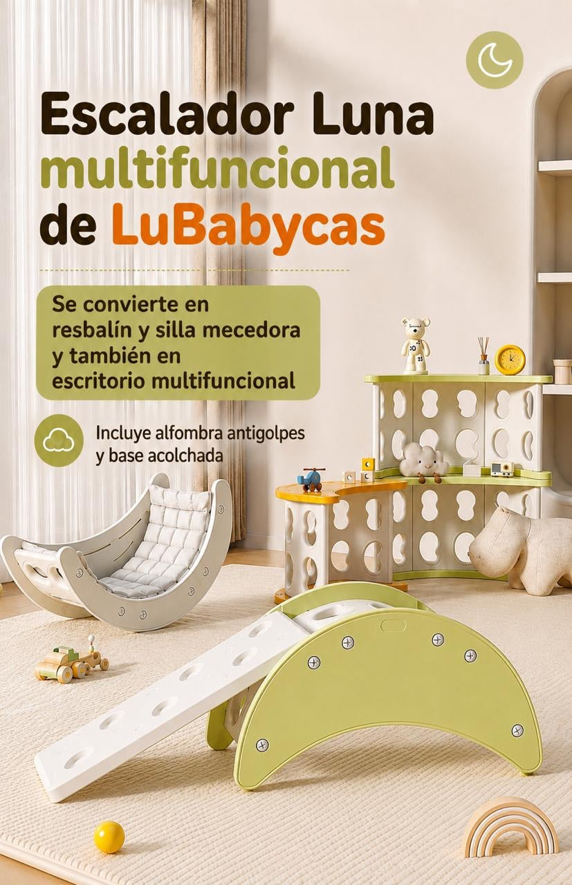 Juguete Escalador Niños LuBabycas Con Alfombra Luna
