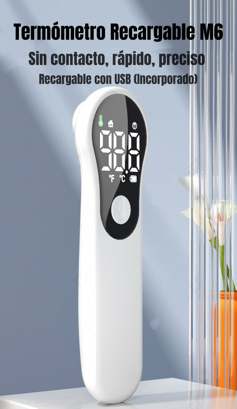 Termómetro Infrarrojo Digital Recargable M6 Blanco LuBabycas