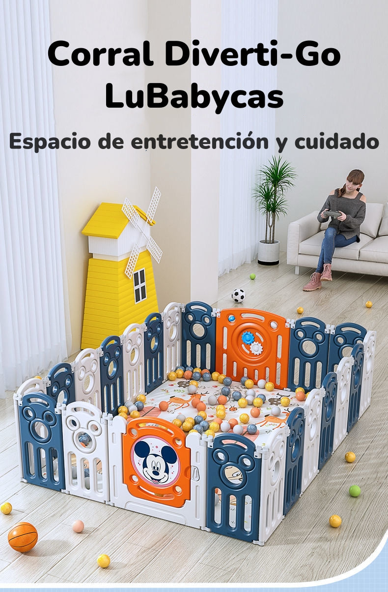 Corral Diverti-Go Con Alfombra y Pelotitas Lubabycas
