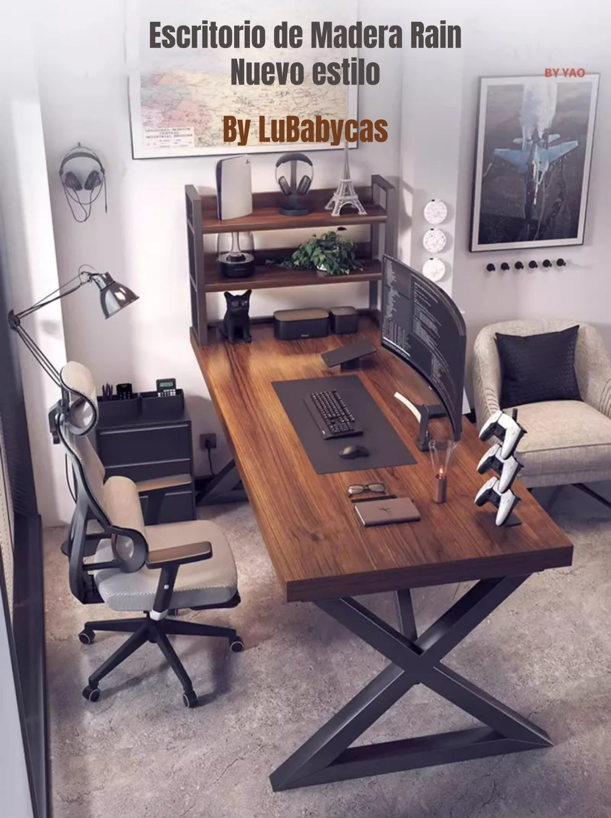 Escritorio Mesa Comedor Gamer Rain 120*60*75cm LuBabycas