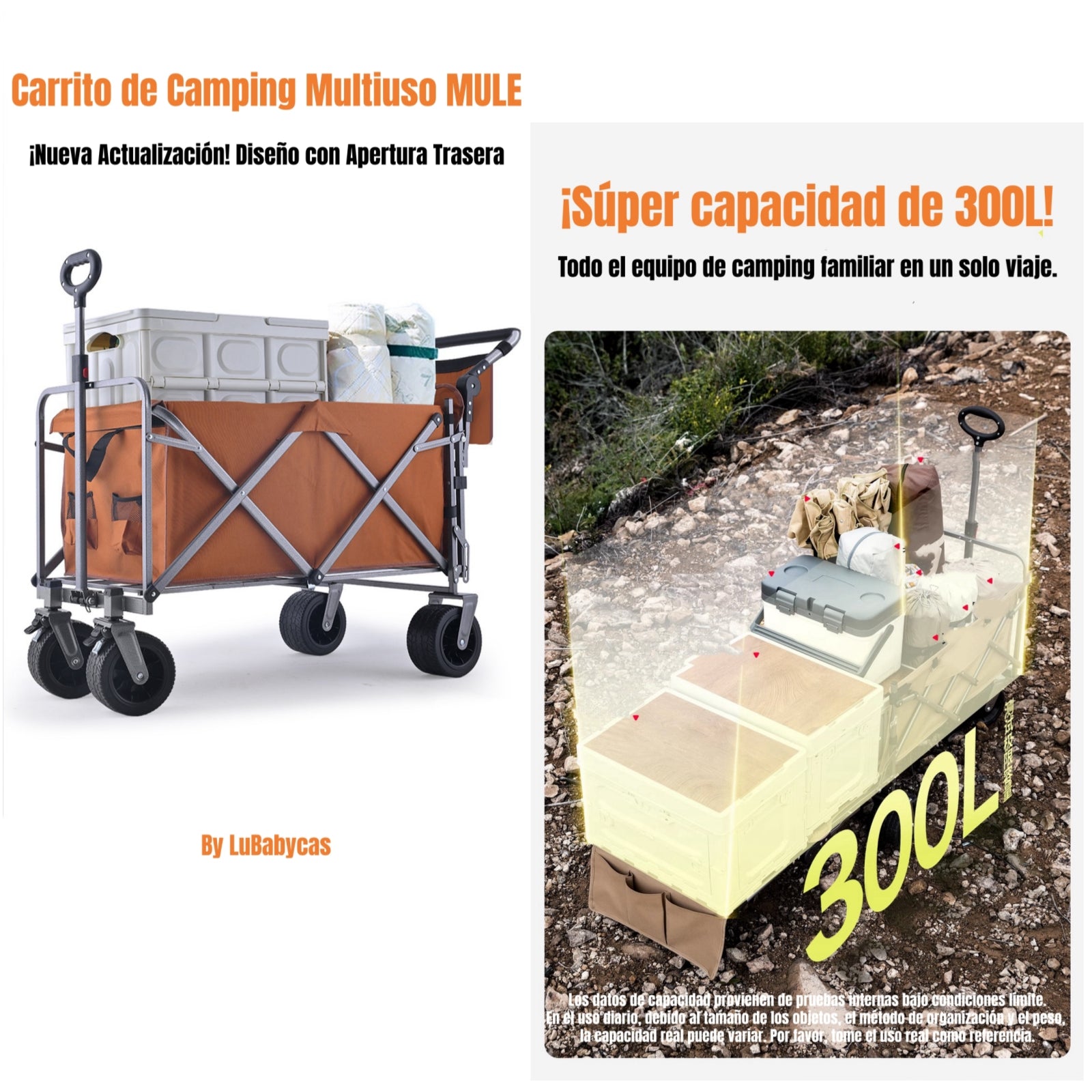 Carro Camping Expandible Con Mesa Multifuncional Mule