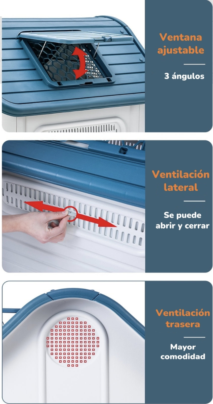 Casa De Perro Mascota Exterior Mediana 75cm Azul LuBabycas