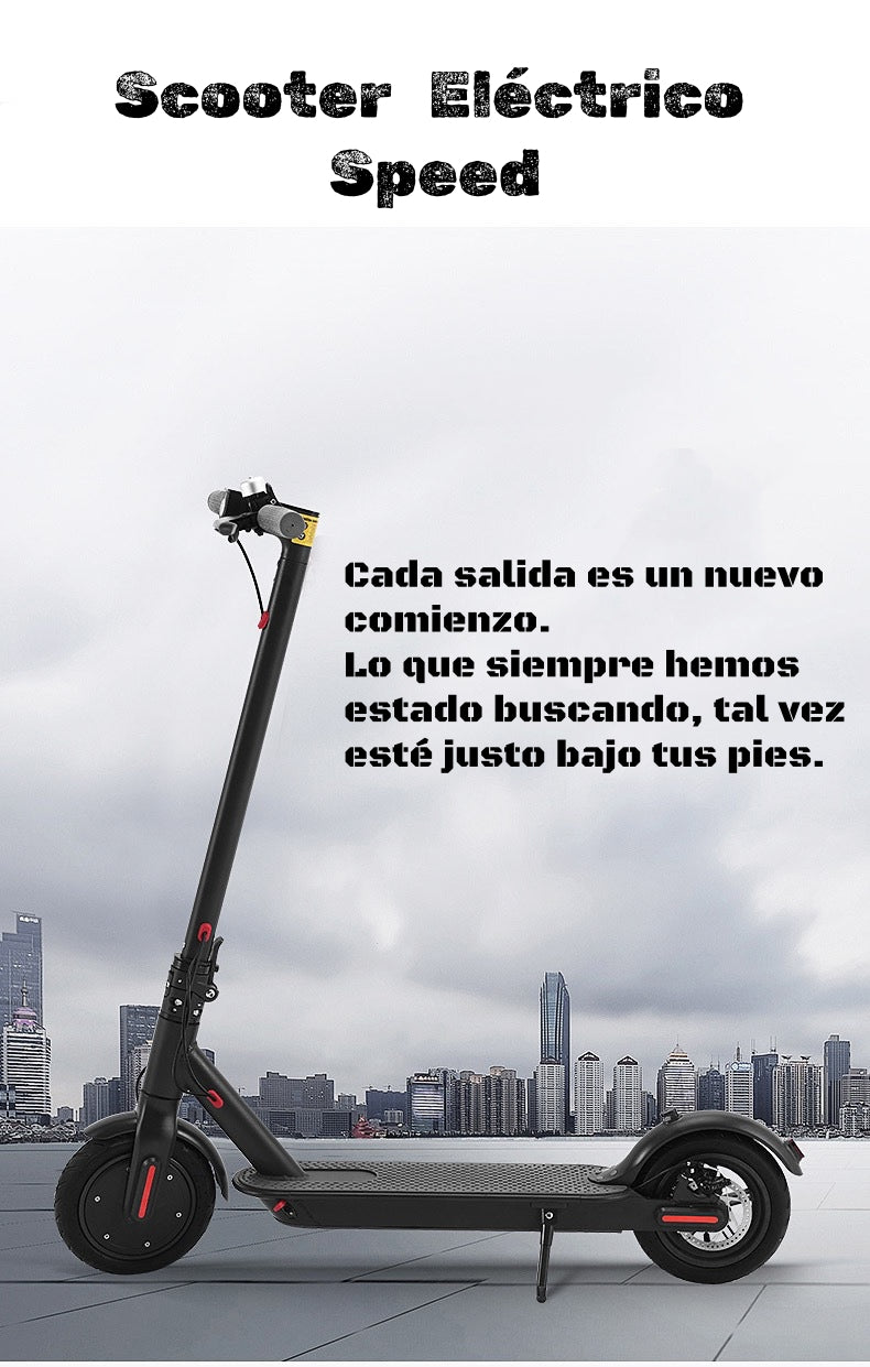 Scooter Adulto Eléctrico Con APP Plegable 30KM Negro Speed