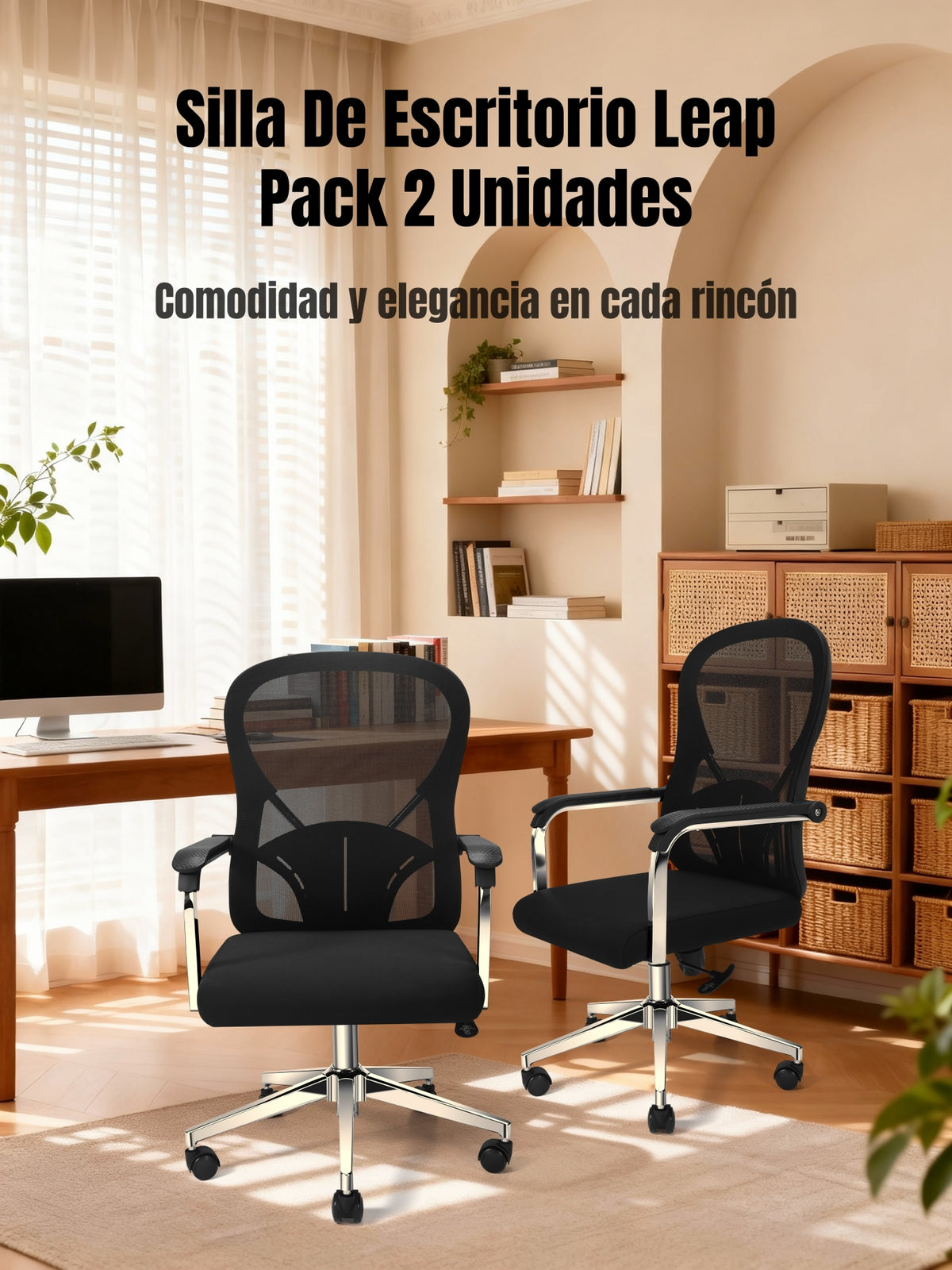 Silla de Escritorio Ejecutiva Ergonómica Pack 2 sillas Leap