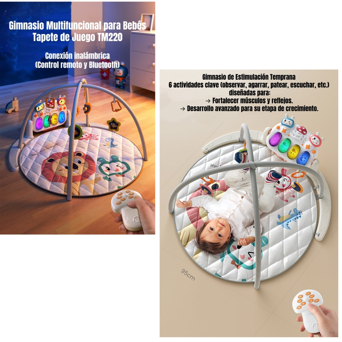 Gimnasio Bluetooth Musical Piano Con Control TM220 LuBabycas