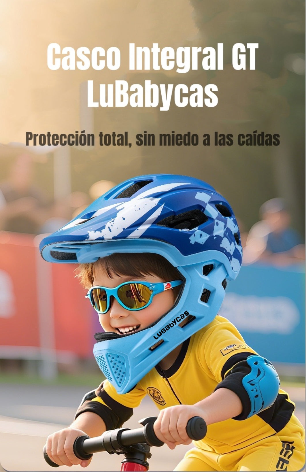 Casco Integral Infantil Niños 2 En 1 Ajustable GT LuBabycas