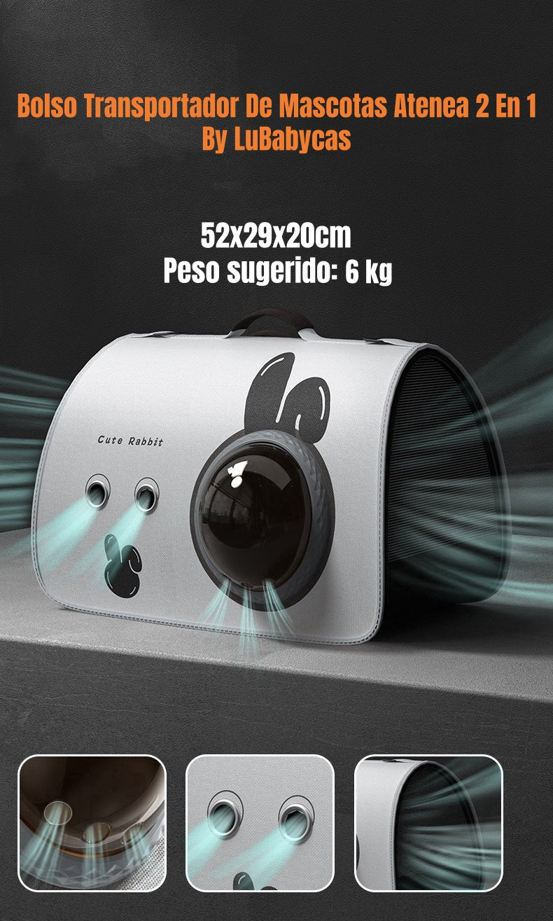 Bolso Transportador De Mascotas Atenea 2 En 1 By LuBabycas