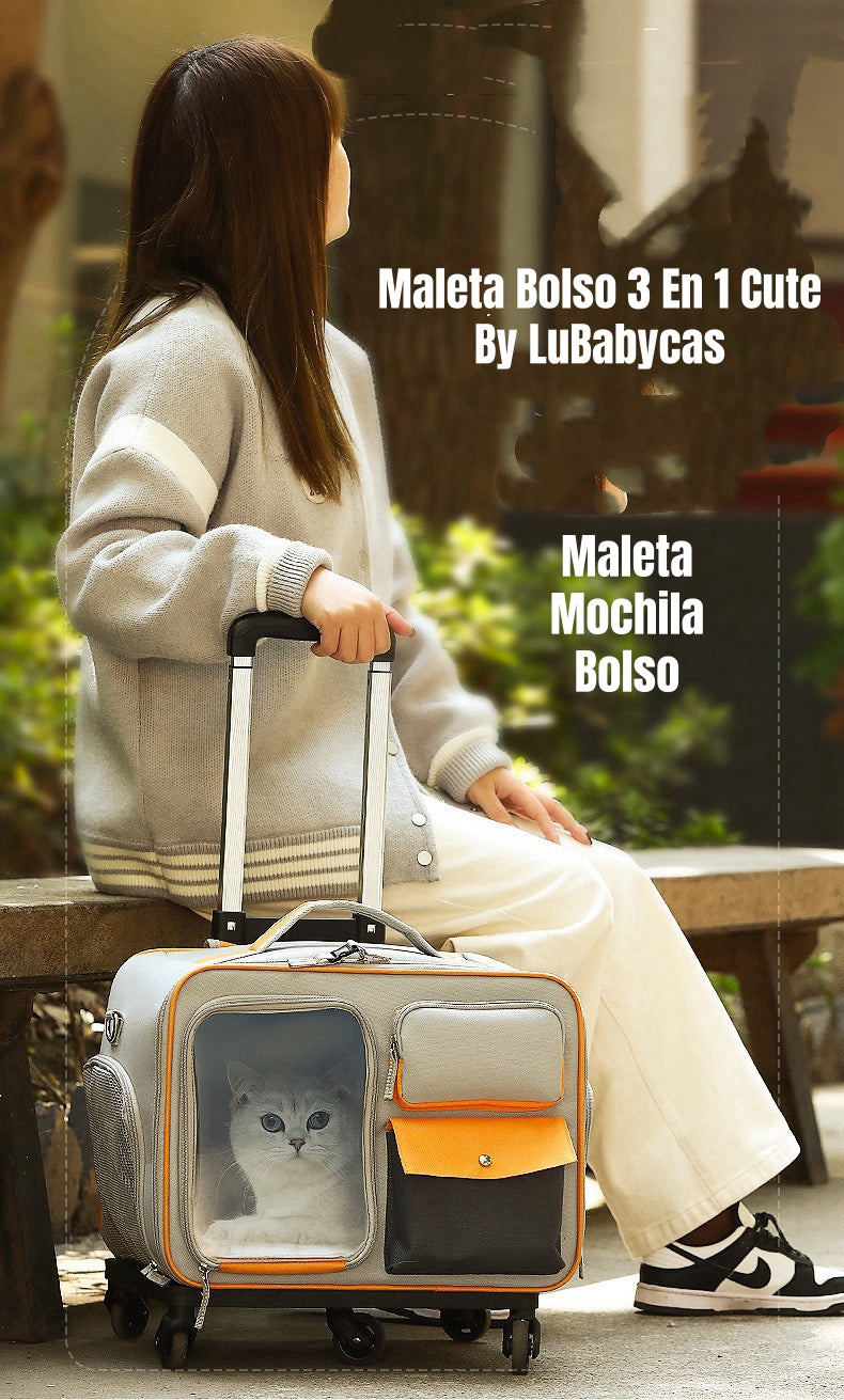 Maleta Mochila Bolso Perros Gatos 3 En 1 Cute By LuBabycas