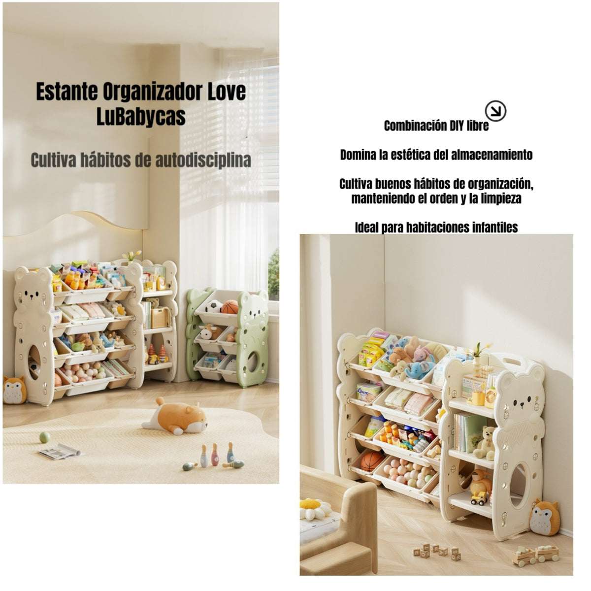 Estante Infantil Organizador De Juguetes Love LuBabycas