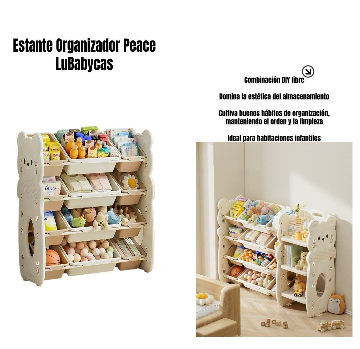 Estante Infantil Organizador De Juguetes Peace LuBabycas