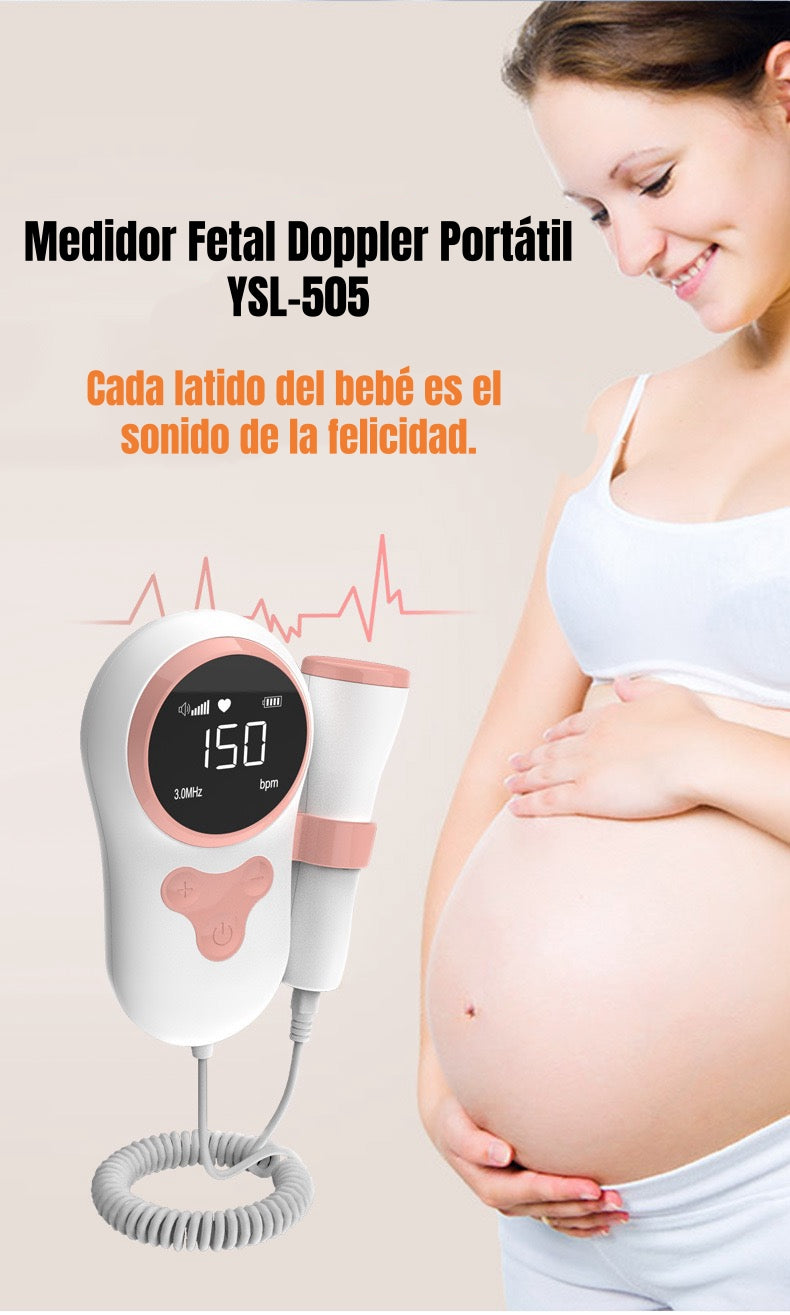 Monitor Fetal Doppler Latidos Corazón Bebé Gris LuBabycas