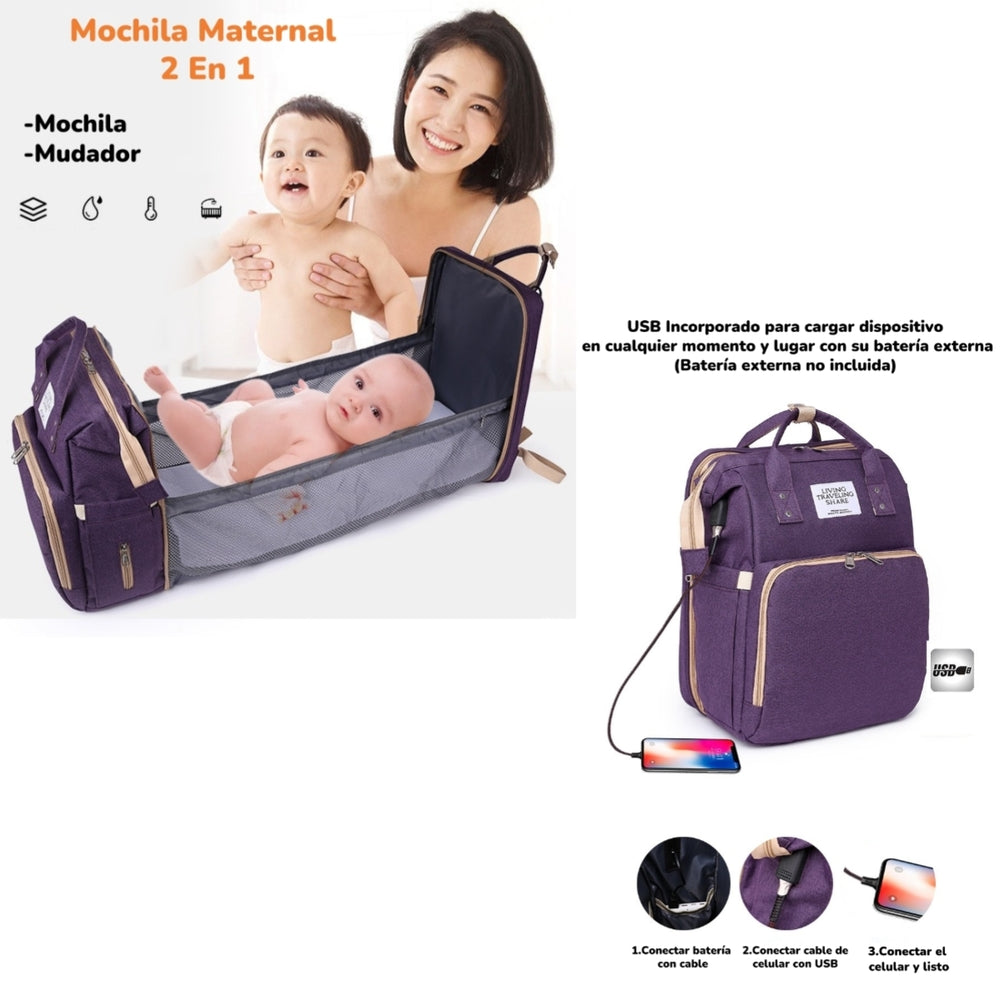 Mochila Maternal TD 2 En 1 By LuBabycas