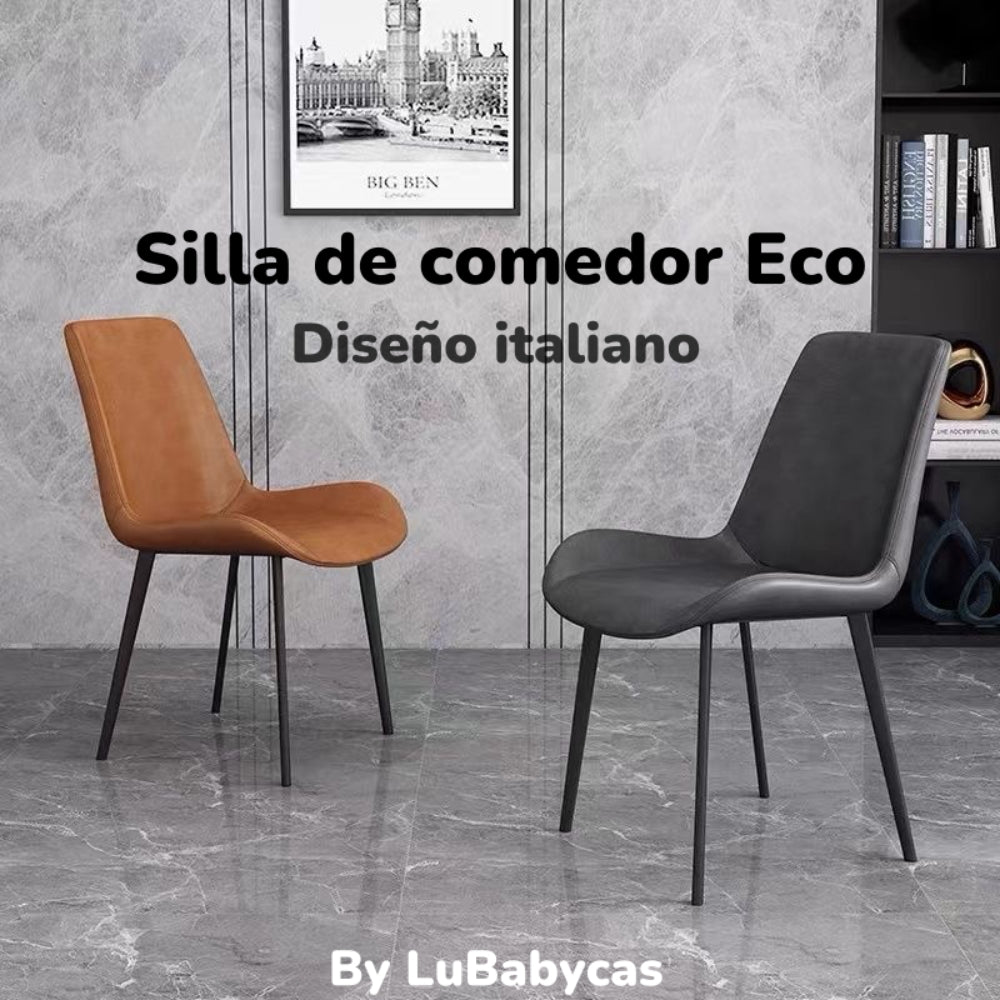 Set 4 Sillas De Comedor Cuero PU Estilo Italiano LuBabycas