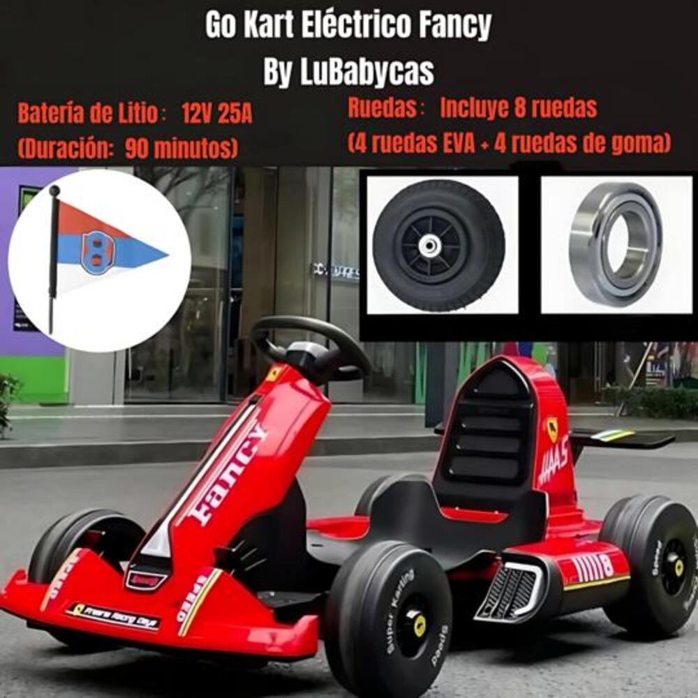 Go Kart Auto Eléctrico 12V25A Rojo Con Control LuBabycas