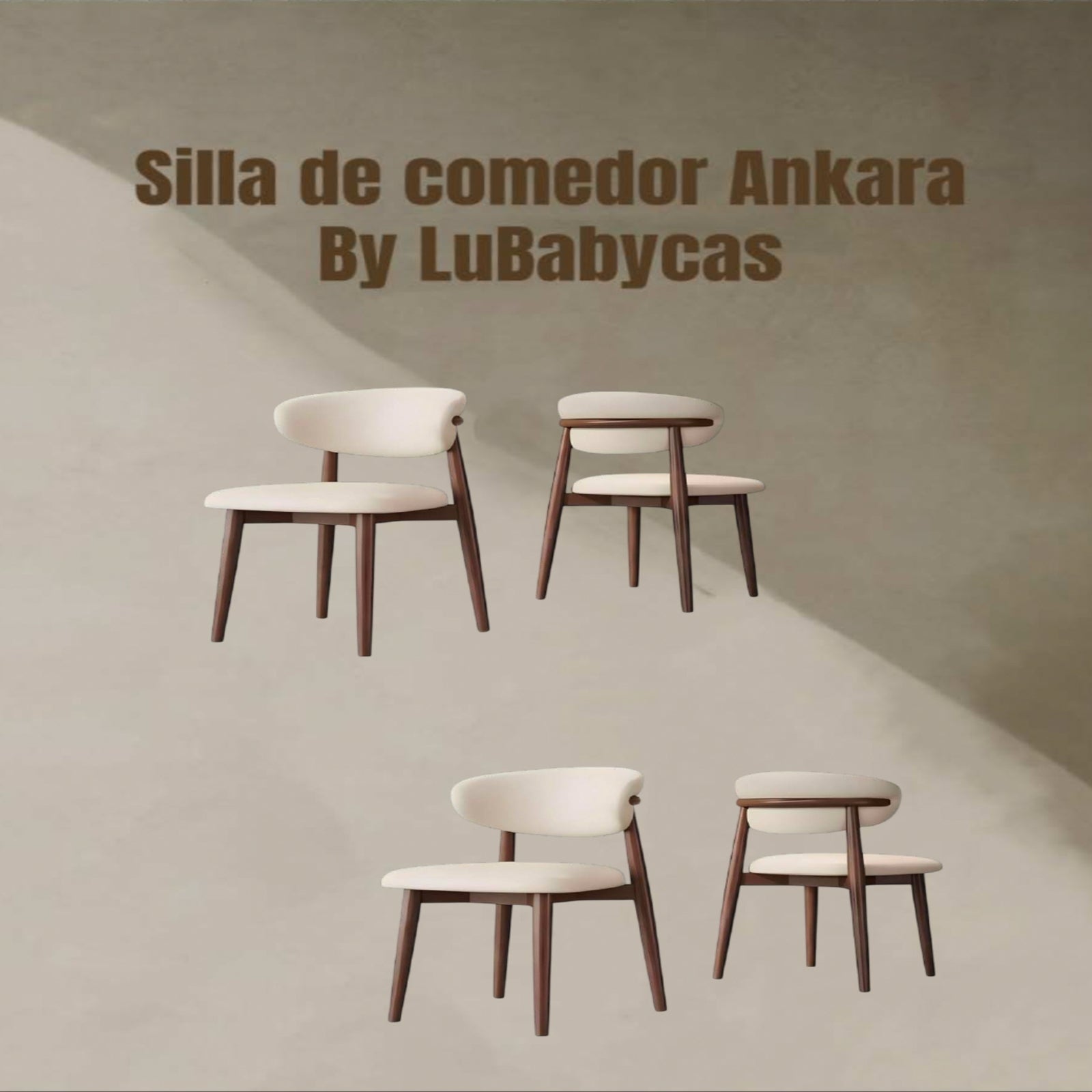 Pack 4 Sillas de Comedor Madera Café Ankara