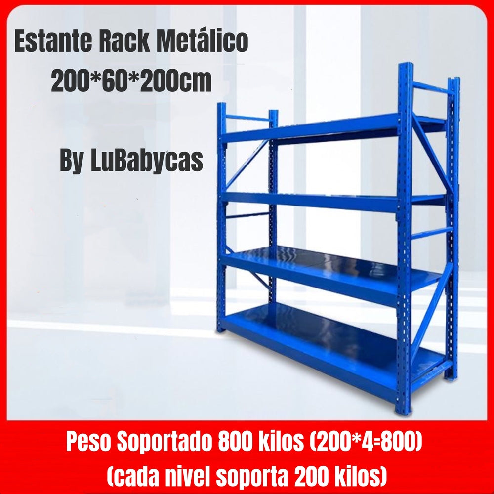 Estantes Metalicos 200*60*200cm Azul Naranjo 800 kilos