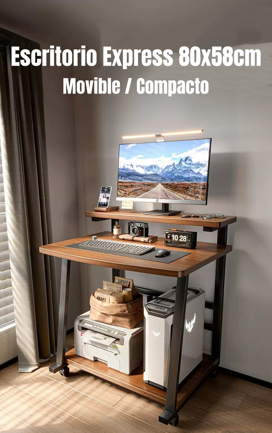 Escritorio Móvil Compacto Con Repisa 80x58x82cm Express