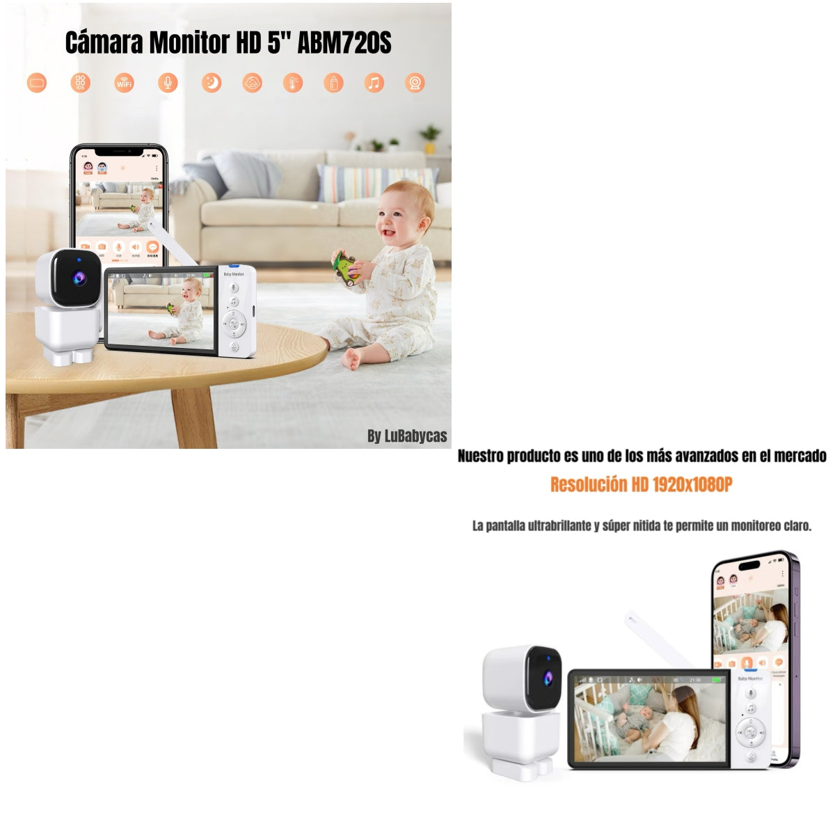 Cámara Monitor Con APP 5″ 1920x1080P ABM720S