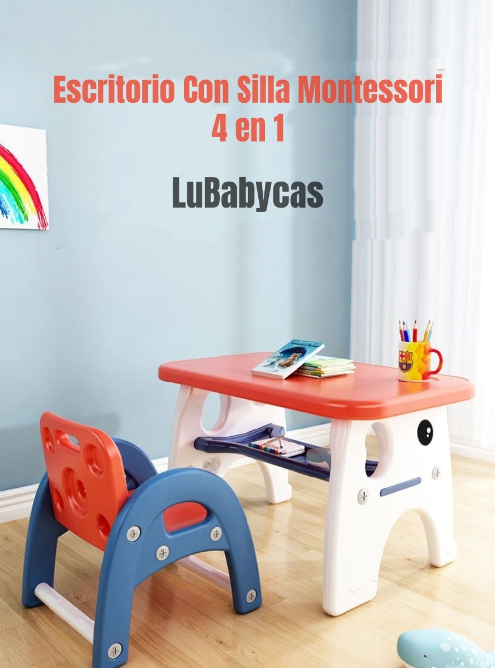 Mesa Con Silla Montessori Para Niños 4 En 1 By LuBabycas