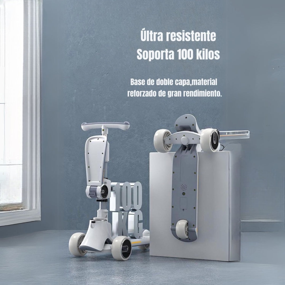 Scooter 3 Ruedas 2 en 1 Últra Resistente LuBabycas Rosado