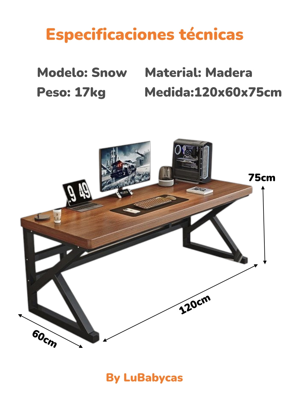 Escritorio De Madera Diseño K Snow 120cm LuBabycas