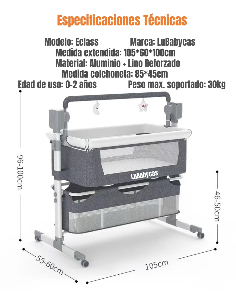 Cuna Colecho Mecedora Eléctrica Eclass LuBabycas