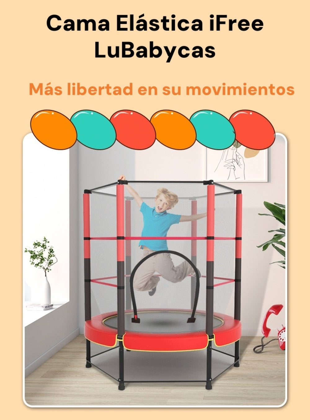 Cama Elástica Diseño Alto 140cm iFree Roasda LuBabycas