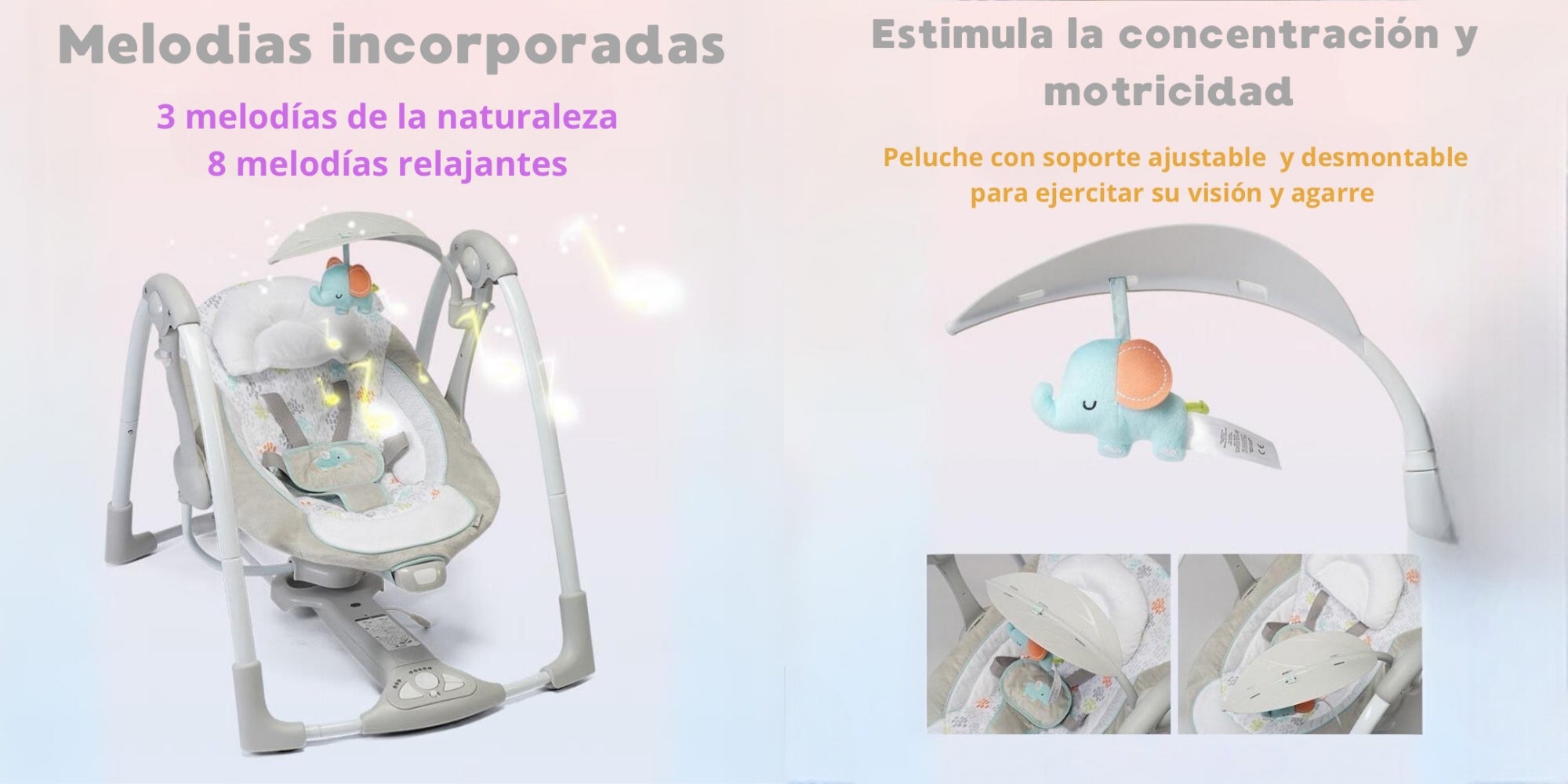 Columpio Mecedora Eléctrico Vibración Ingenuity Lubabycas