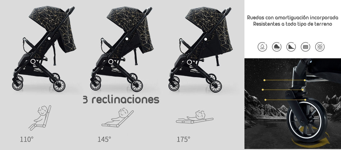 Coche De Paseo Últra Compacto Lubabycas Rosado