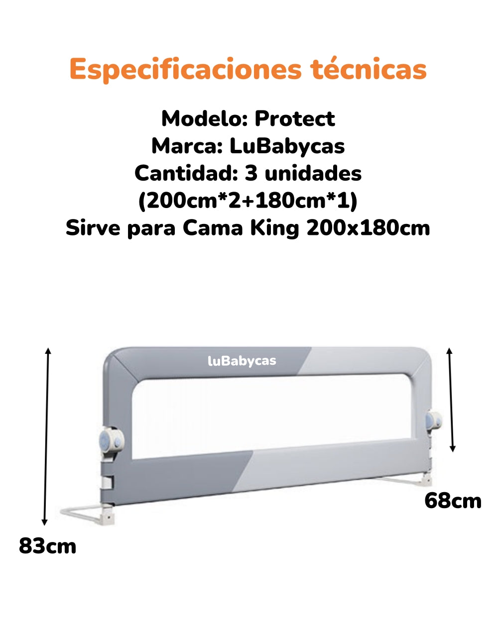 Pack 3 Barandas De Cama Plegable LuBabycas