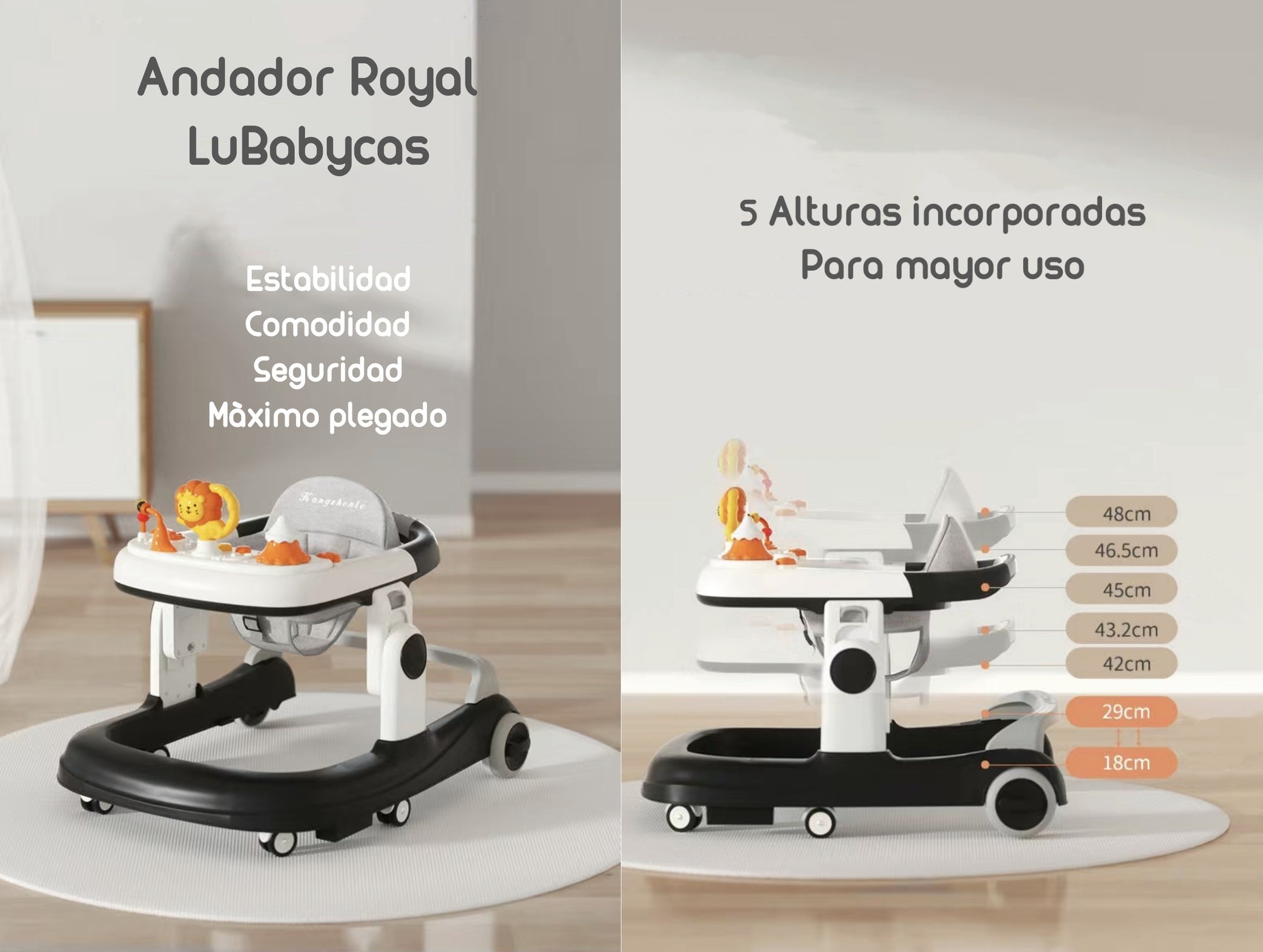 Andador Caminador Regulable 3 En 1 LuBabycas