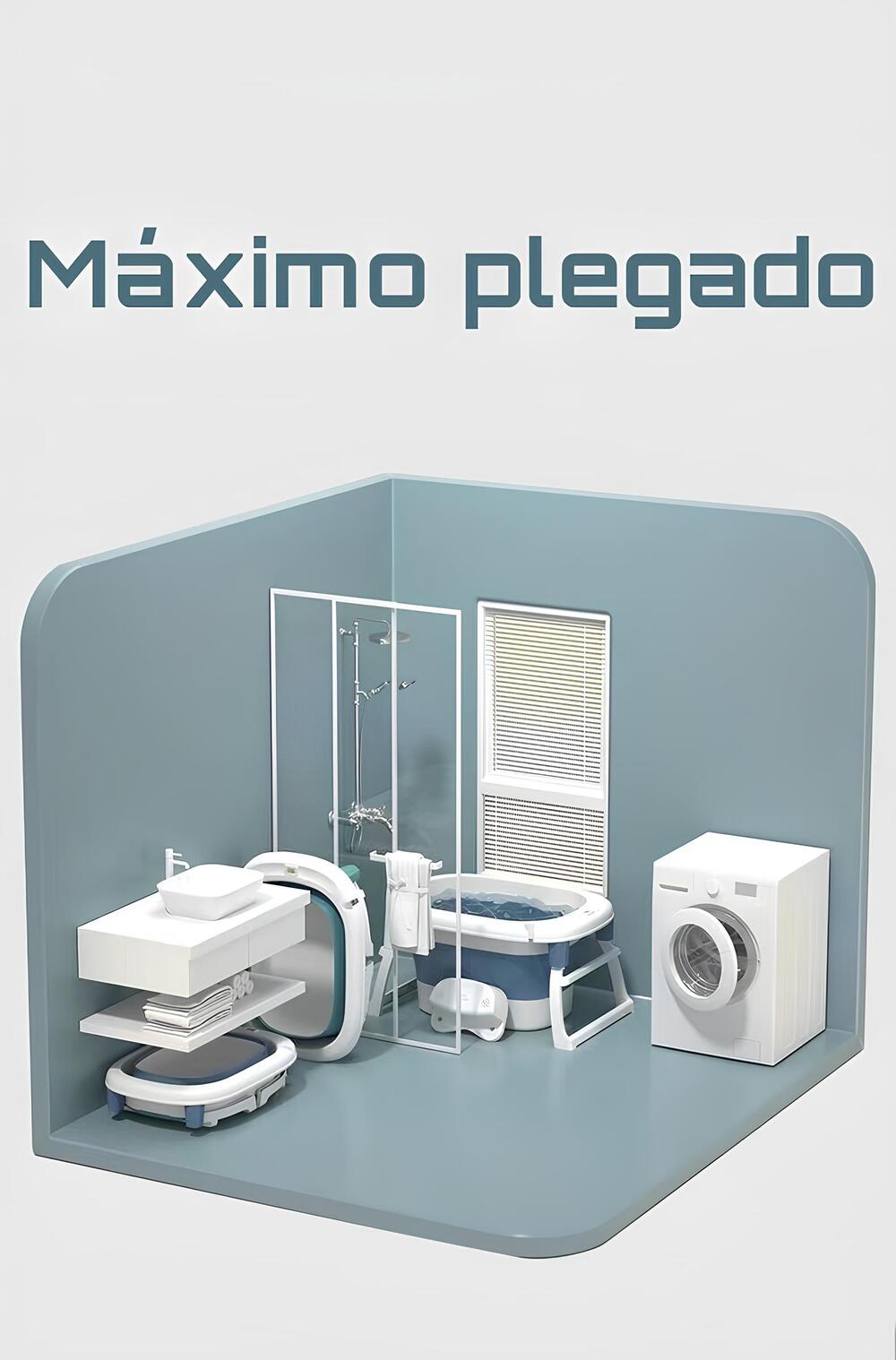 Bañera Con Cojin Termómetro Y Más Accesorios Azul Lubabycas