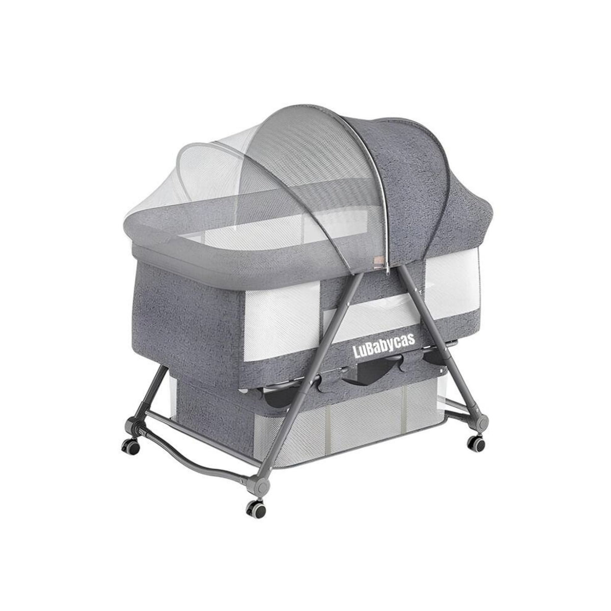 Cuna Moisés Con Accesorios Gris Lubabycas