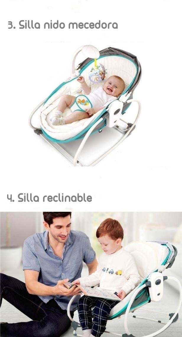 Cuna Moisés 5 En 1 Con Vibración Mosquitero Lubabycas Verde