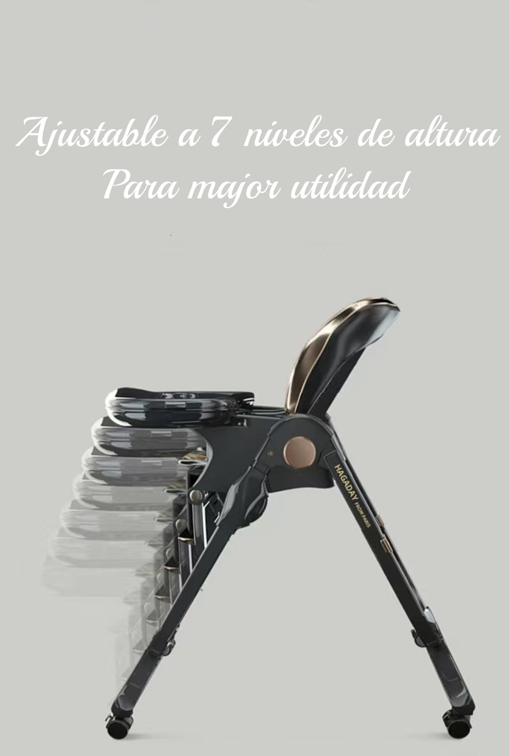 Silla De Comer Lujosa Reclinable Hagaday Negra Lubabycas