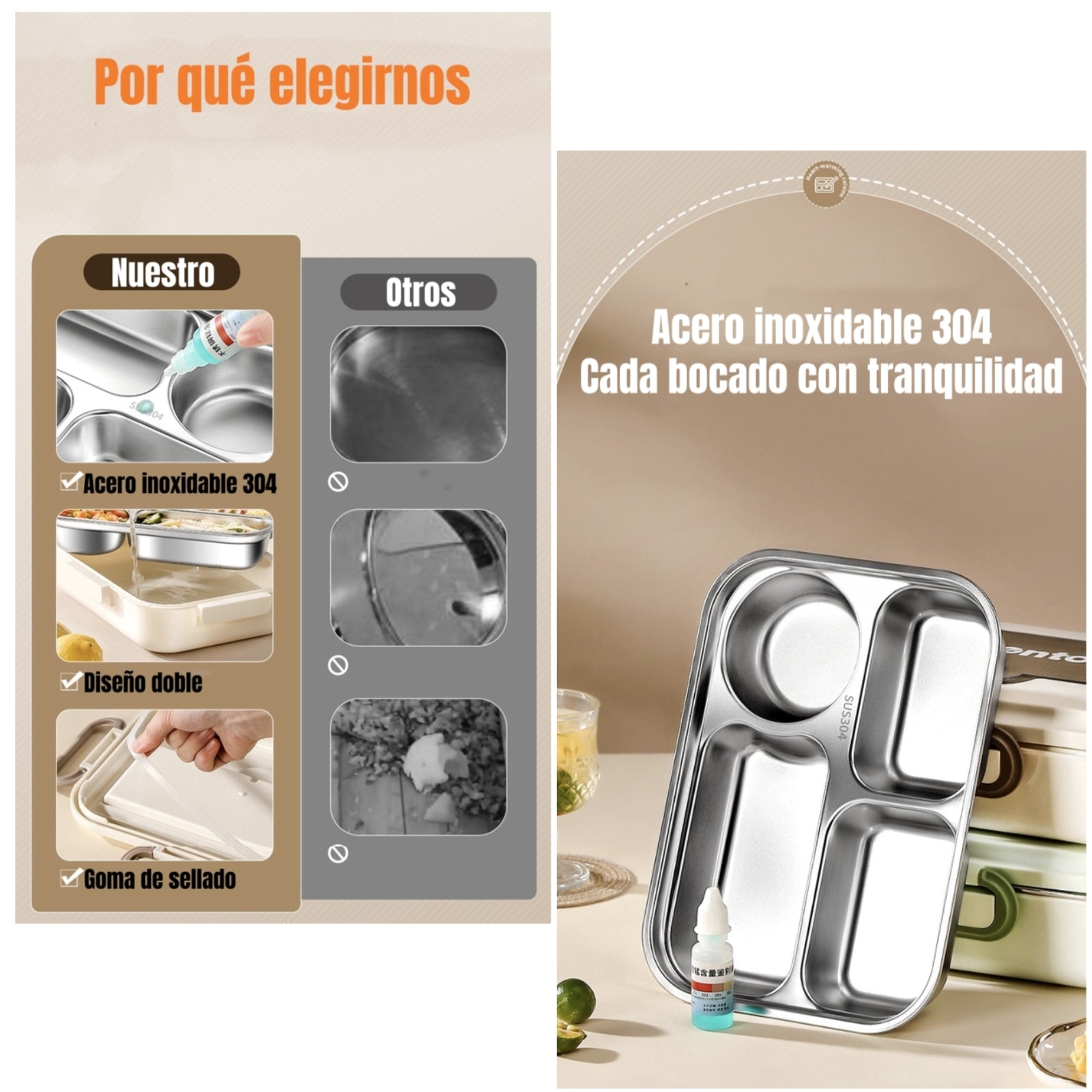 Lonchera Fiambrera Calentadora Con Bolso Térmico LuBabycas