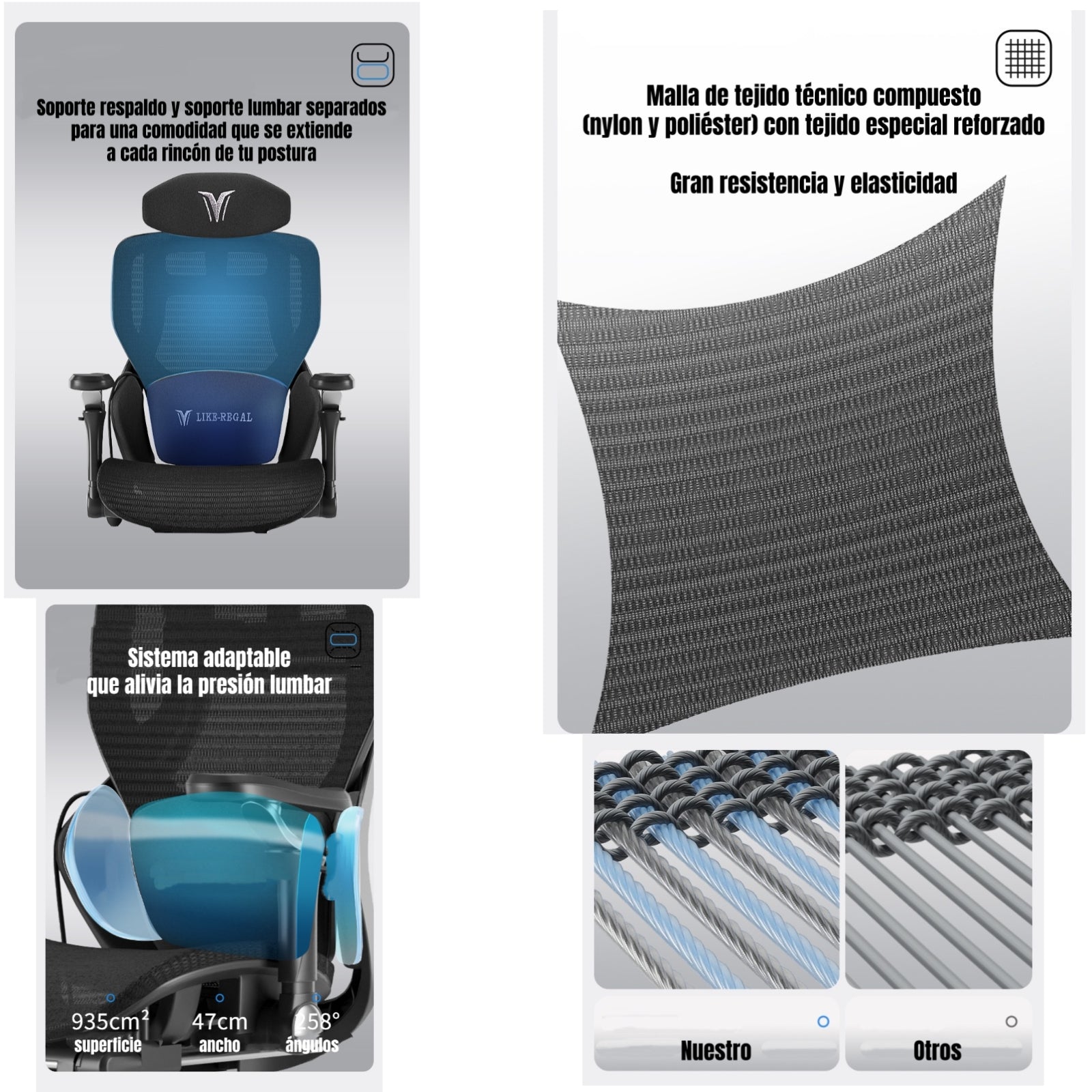 Silla De Escritorio Reclinable Con Reposapies E16 Negra