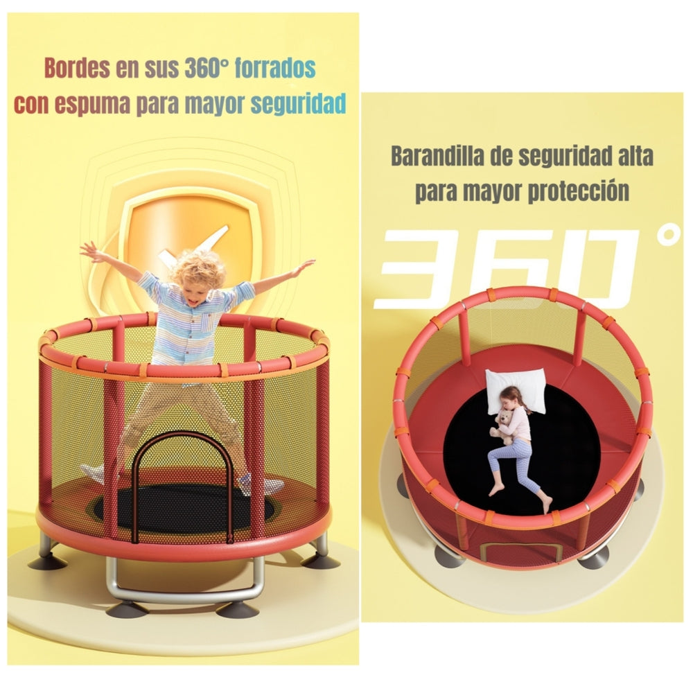 Cama Elástica 150cm Y Barra De Ejercicio Fly Roja LuBabycas