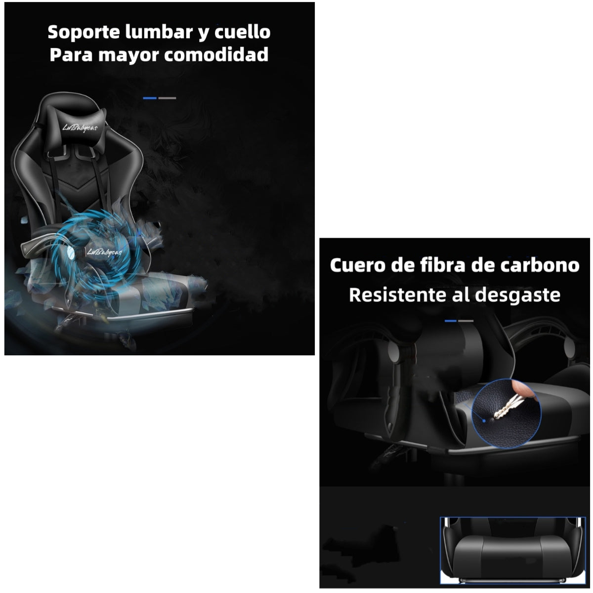 Silla Gamer Reclinable Con Reposa Pies Energy LuBabycas