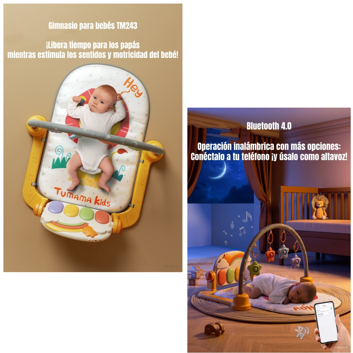 Gimnasio Musical Piano Con Bluetooth 3 En 1 TM243 LuBabycas