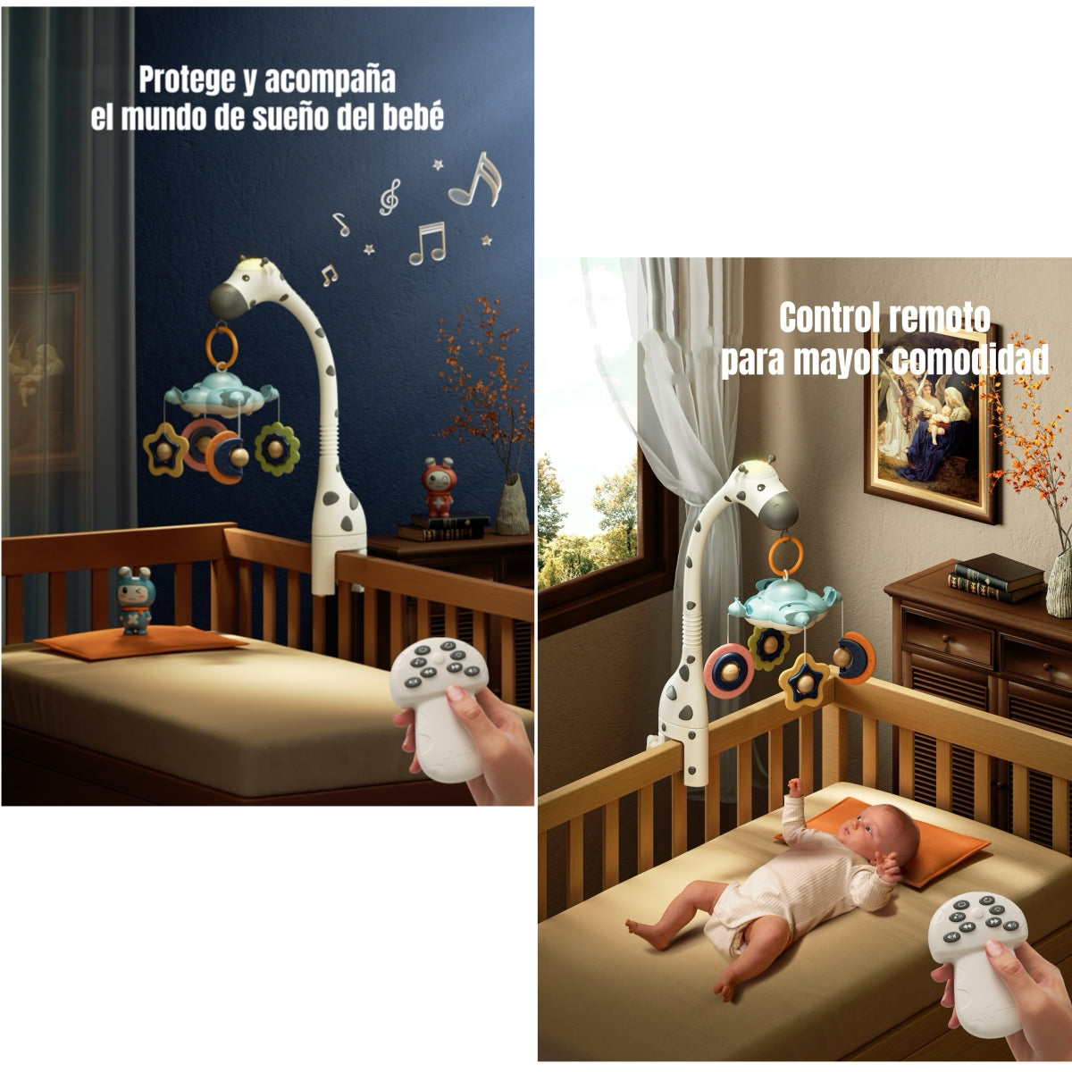 Móvil Y Proyector Luz Espanta Cuco Control TM177 LuBabycas