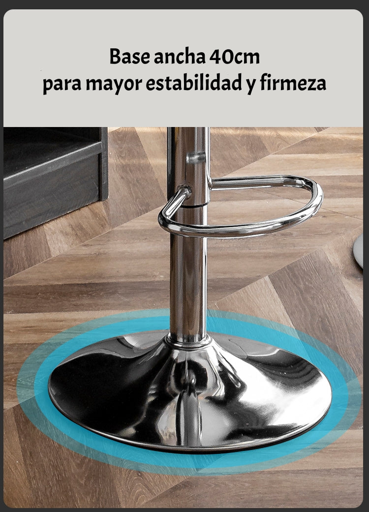 Pack 2 Sillas Piso Bar Negra Altura Regulable Ecocuero YC069