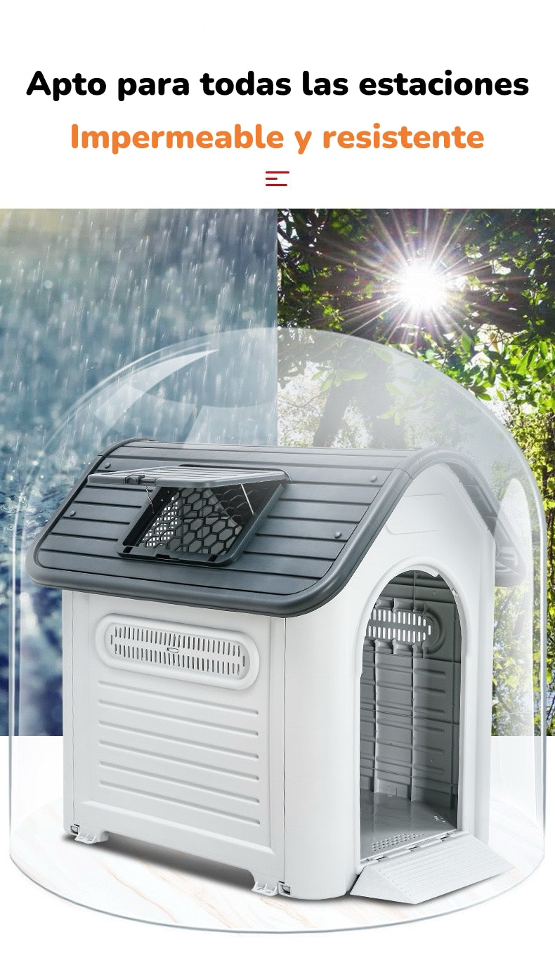 Casa De Perro Mascota Exterior Mediana 75cm Azul LuBabycas