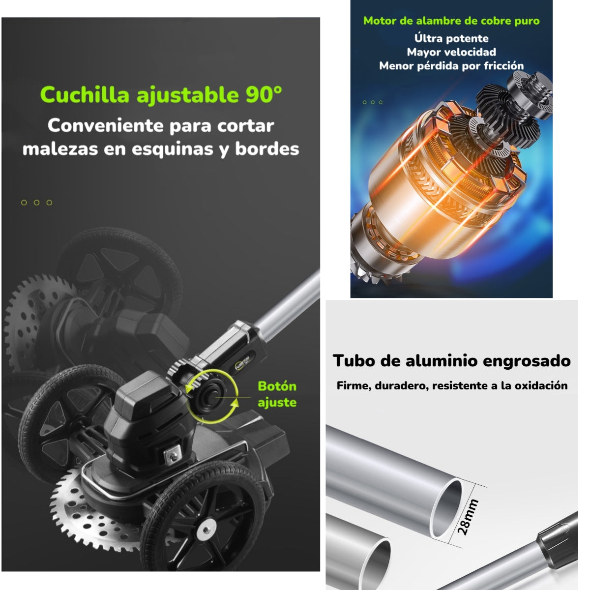 Orilladora De Pasto Eléctrica 2 Baterías Más Accesorios A01