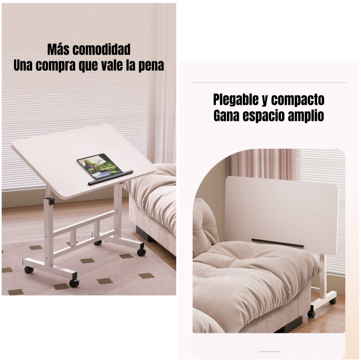 Escritorio Plegable Hatch 80x40cm Con Barrera Antideslizante