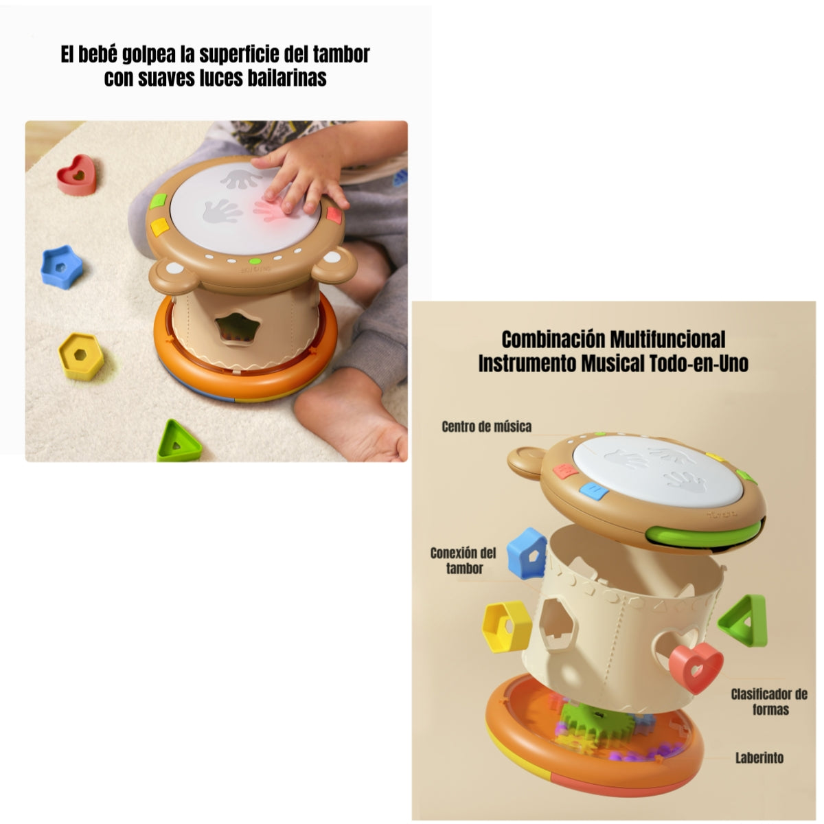 Tambor Musical Niños Multifuncional 6 Modos TM138D LuBabycas
