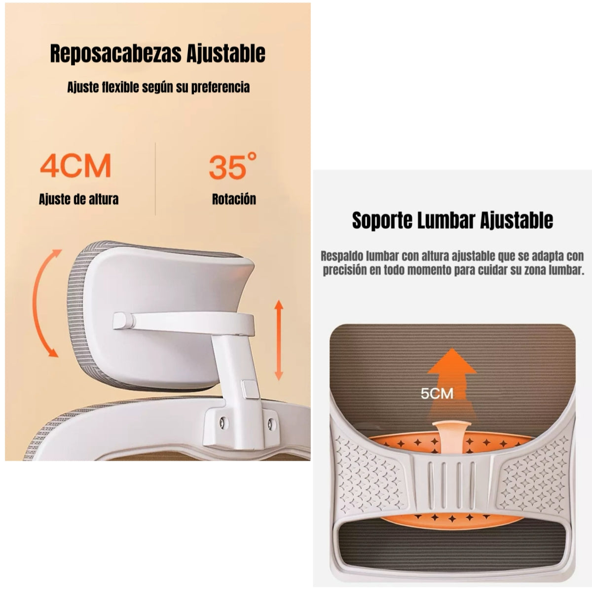 Silla Escritorio Oficina Reposacabezas Reclinable W807 Negra