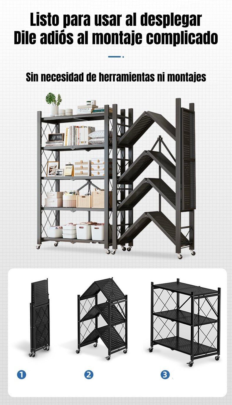 Estante Metálico Librero Plegable 5 Niveles 100cm Wall