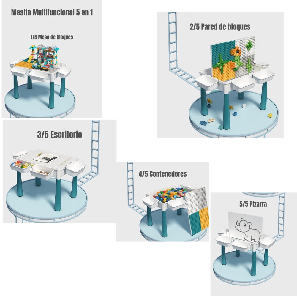 Mesa de Bloques Con 2 Sillas 340 Piezas LuBabycas